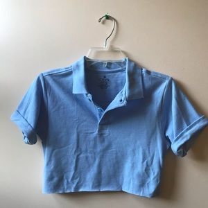 [🪐] button up cropped polo ♡ xs